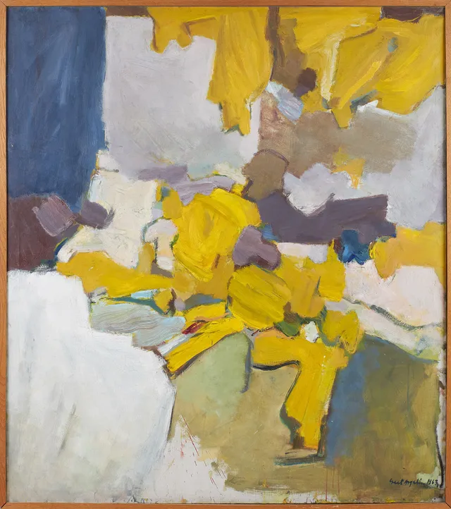 GERT ASPELIN. Abstrakt motiv, olja på duk, signerad samt daterad 1963.