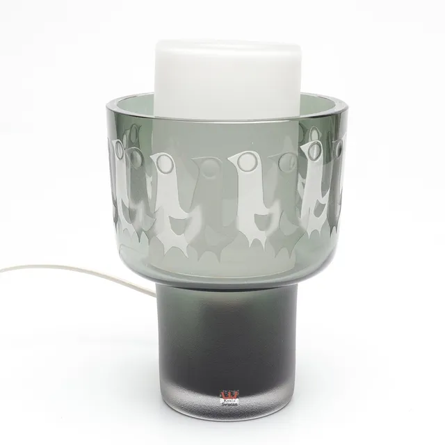 OVE SANDBERG. bordslampa, glas, Kosta, 1900-talets andra hälft.