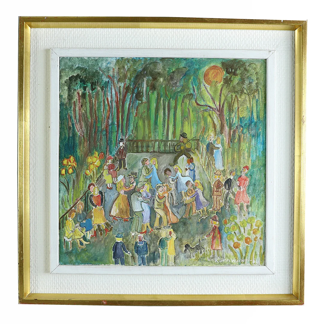 KARIN WOLLERT. Olja på duk, Dansbanan, signerad och daterad 86. — Paintings — Hälsinglands Auktionsverk