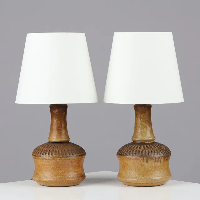 JOSEPH SIMON (B. 1934). A pair of glazed stoneware table lamps, model 3051, Søholm, Denmark, 1960/70s, (2).