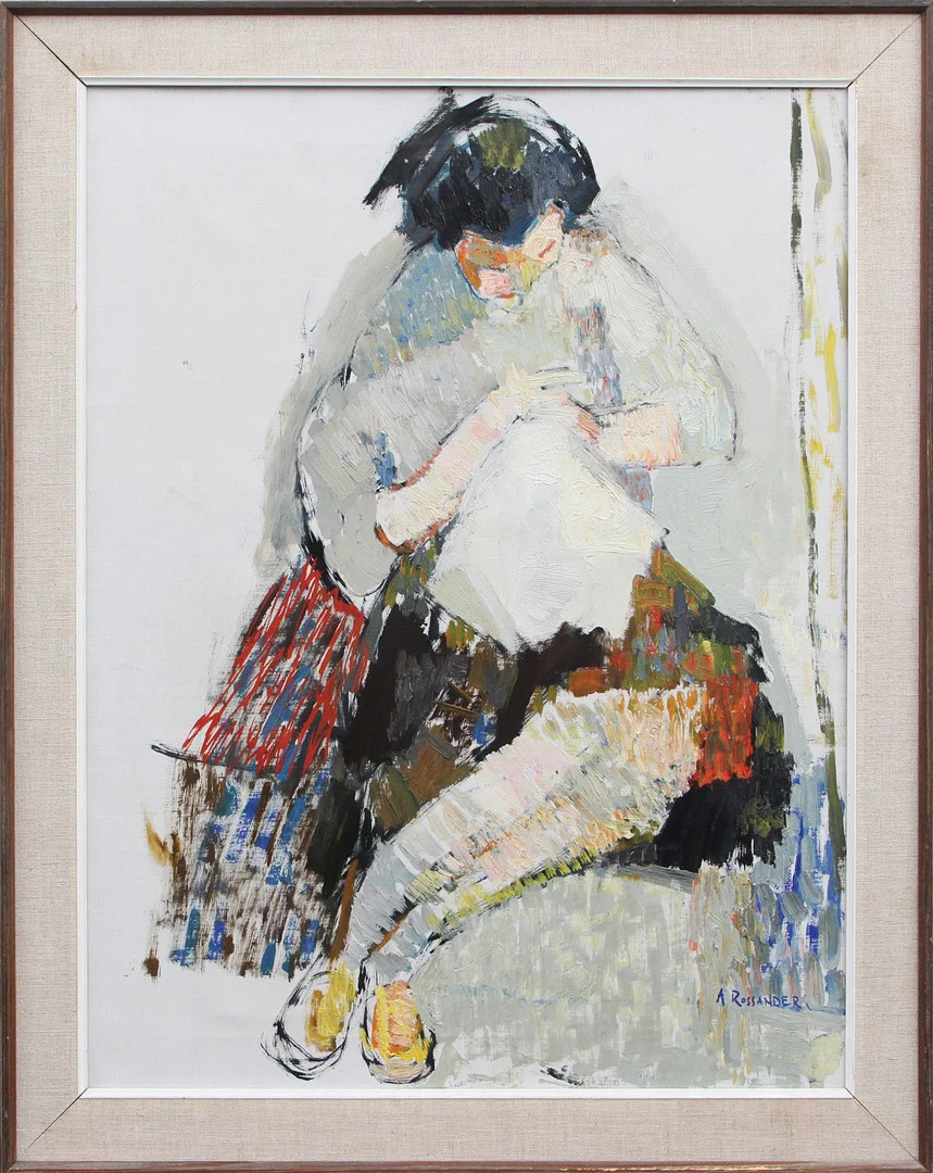 ARMAND ROSSANDER. OLJA, på duk, föreställer konstnärens hustru enligt uppgift, signerad. — Paintings — Kalmar Auktionsverk
