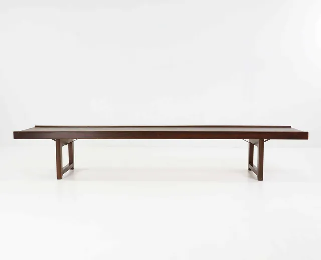 TORBJØRN AFDAL. bänk, "Krobo", Mellemstrands Trevareindustri, Bruksbo, Norge, 1960/70-tal.