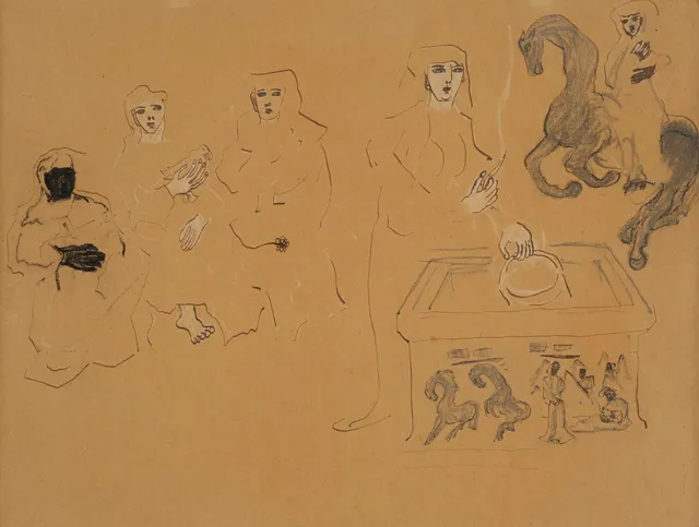 Carl Fredrik Hill, Figurer vid brunn.