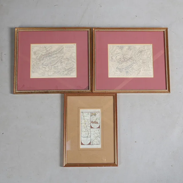W & A K JOHNSTON OF EDINBURGH TWO MAPS OF THE BATTLE OF WATERLOO, TOGETHER WITH ANOTHER MAP (3).