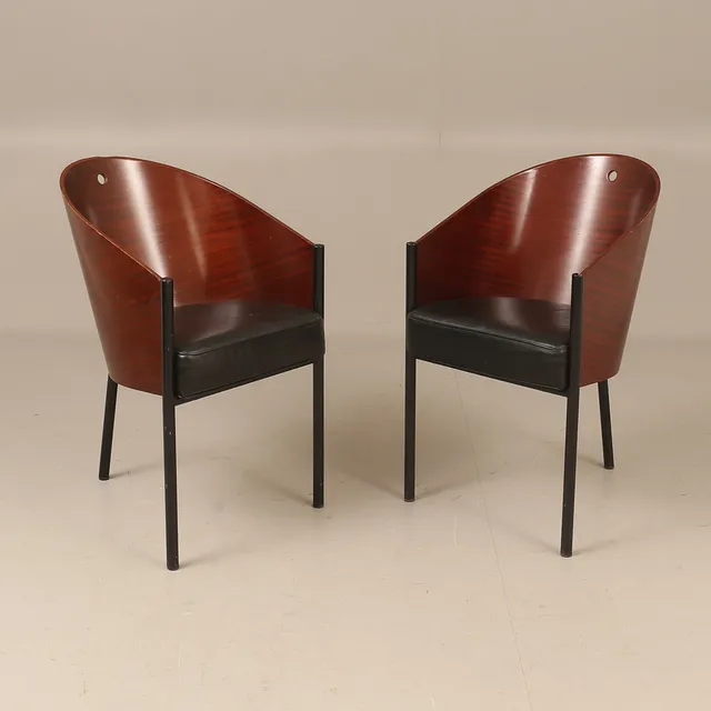 PHILIPPE STARCK. Karmstolar, 2 stycken, "Costes", Aleph, Driade Italien.