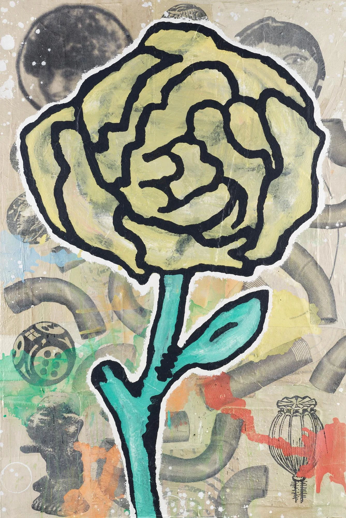 Donald Baechler, "Yellow Flower". — Bukowskis