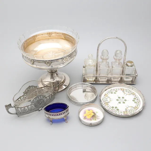 DIVERSE, 7 delar, nysilver m.m.
