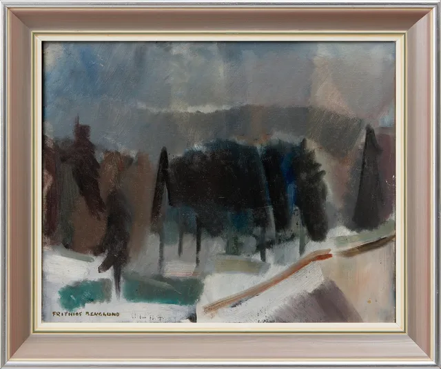 FRITHIOF BERGLUND. "Töväder", olja på duk, signerad.
