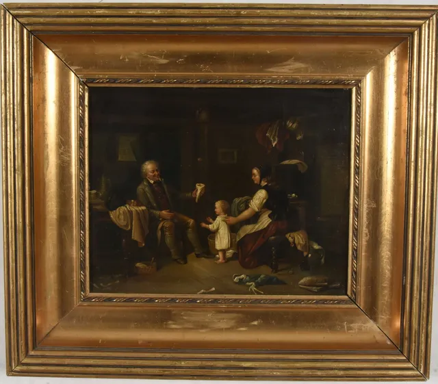 OIDENTIFIERAD KONSTNÄR. Olja på träpannå, 1800-tal.