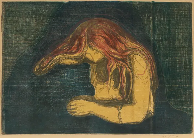 Edvard Munch, "Vampire II" (Vampyr II).
