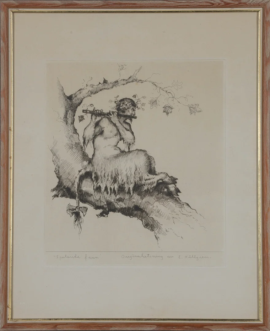 ERNST HÄLLGREN. etsning, signerad. — Engravings & Prints — Gomér & Andersson Norrköping