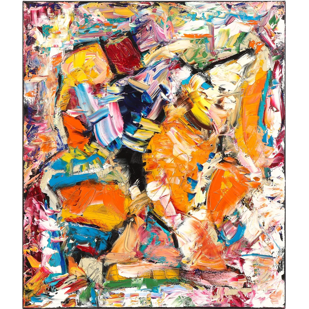 Arne Henriksen. Oil on canvas abstract composition — Paintings and sculptures/Modern pictorial arts — Lauritz