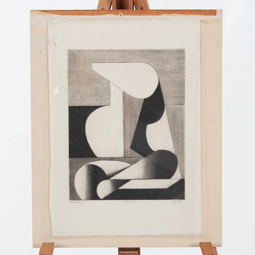 GEORG NILSSON. "Stilleben". Torrnål. — Engravings & Prints — Laholms Auktionskammare