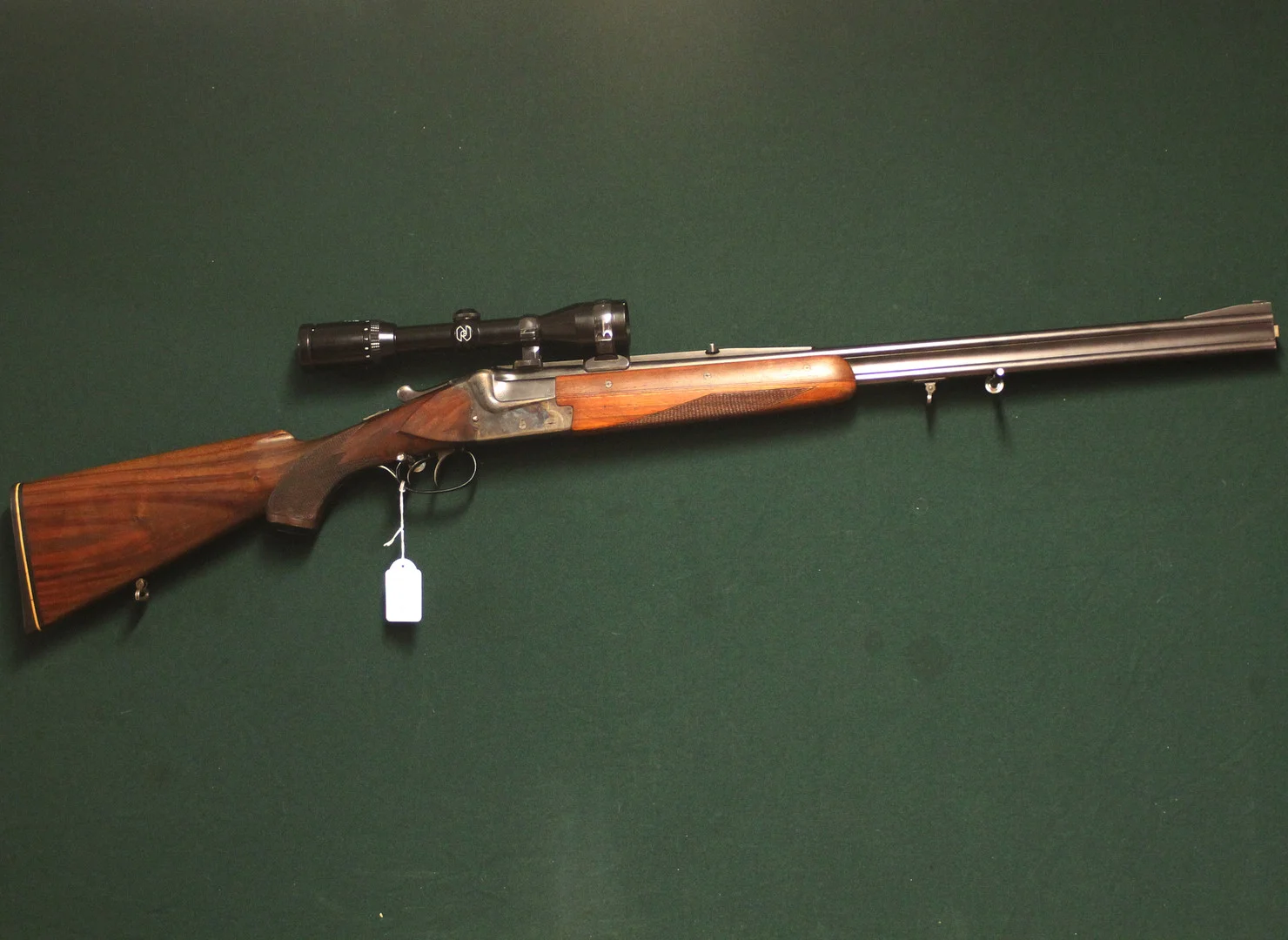 DUBBELSTUDSARE, fabrikat Merkel , modell M/220E, kaliber 9,3x74R, tillv.nr 102978. — Double express rifles — Mauritz Widforss