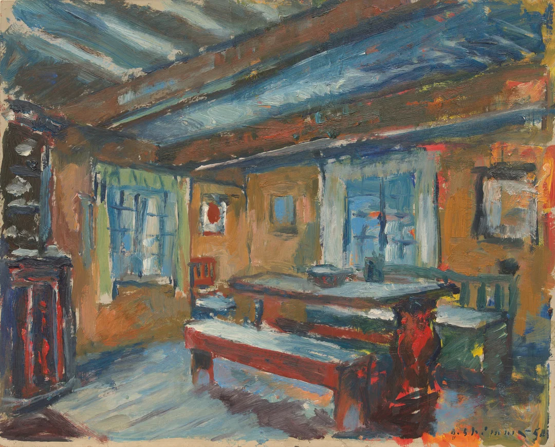 Strømme, Olav — Interiør fra kunstnerens hjem, 1954 — Kunst/Maleri — Blomqvist