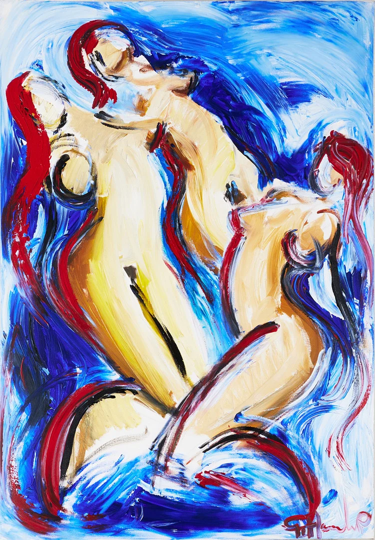 GÖRAN HAUSENKAMP. utan titel, figurativ, akryl på duk, signerad. — Paintings — Stockholms Auktionsverk Magasin 5