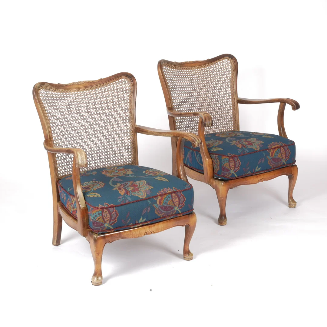 FÅTÖLJER, ett par, Chippendale-stil, 1930/40-tal. — Armchairs & Chairs — Auktionsfirma Kenneth Svensson i Kalmar