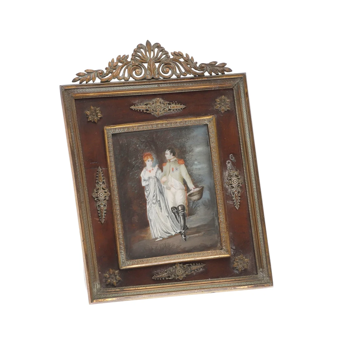 A 19TH CENTURY FRENCH MINIATURE OF NAPOLEON BONAPARTE AND JOSEPHINE. — Paintings — Lawrences Auctioneers