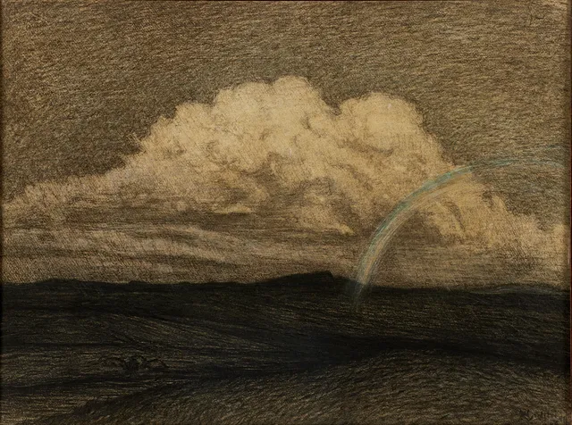 KARL NORDSTRÖM (Tjörn 1855-1923 Drottningholm). "Molnet", signerad, daterad 1894, kol och färgkrita på papper.
