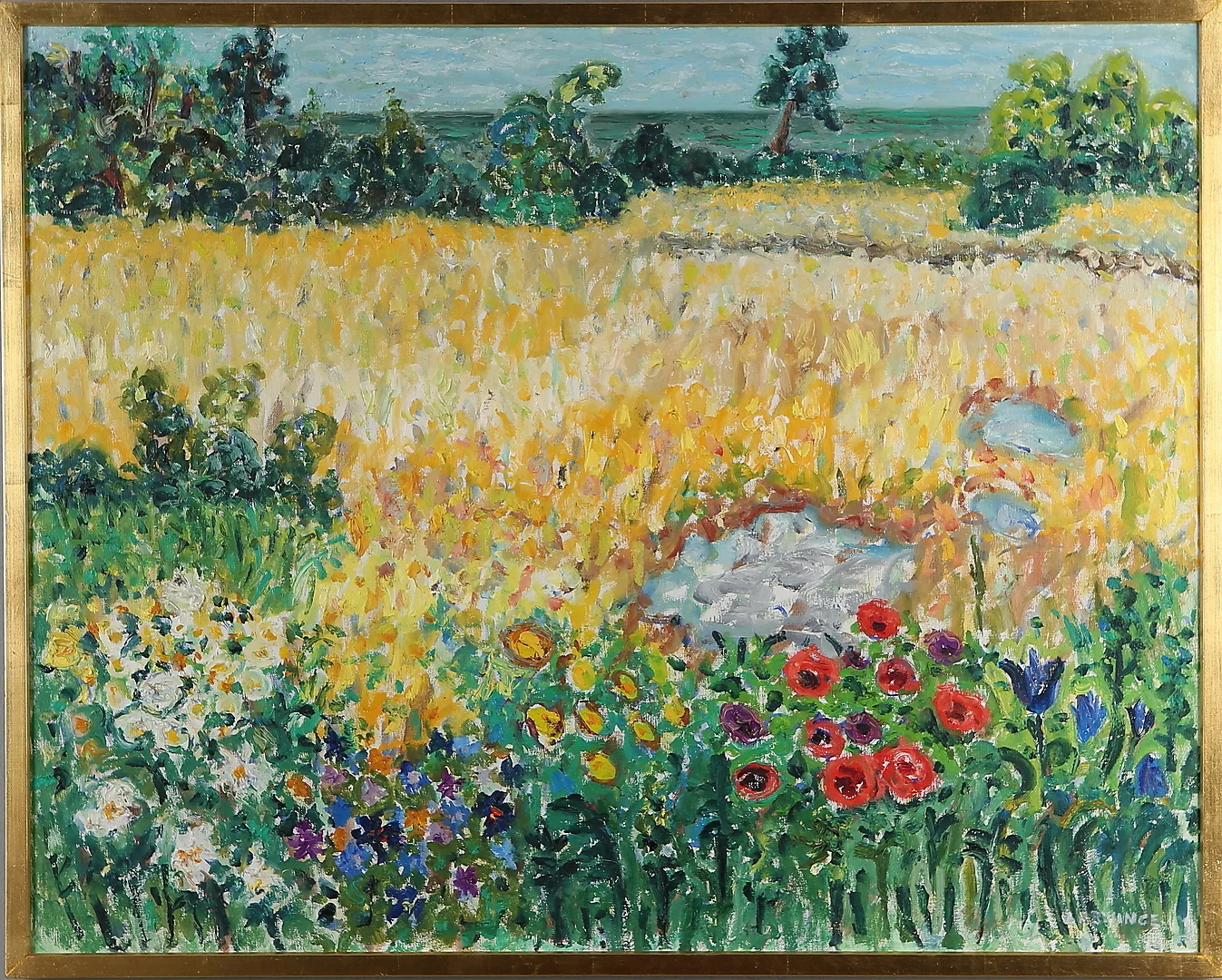 ULLA ARWINGE. "Sensommar vid havet", olja på duk, signerad. — Paintings — Auktionshuset Kolonn