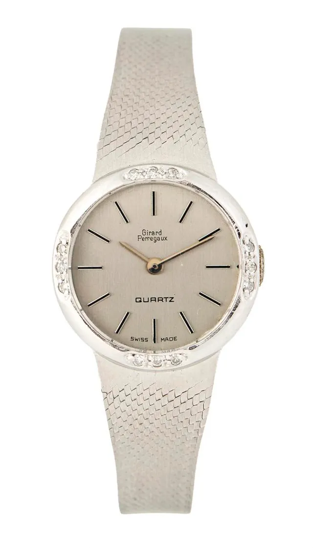 Girard-Perregaux: 14k white gold with diamonds. Quartz movement. 1980s.