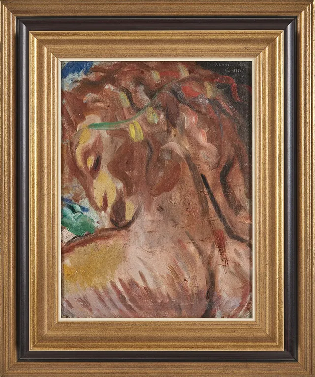 JULES SCHYL. Porträtt av kvinna, olja på duk, signerad Schyl.