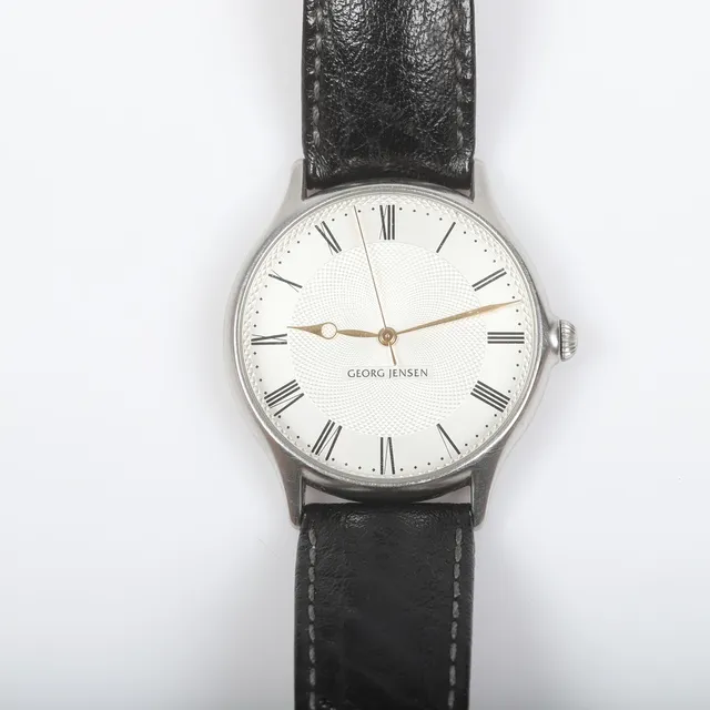 BO BONFILS. Armbandsur, modell 381, stål, Georg Jensen, Danmark.