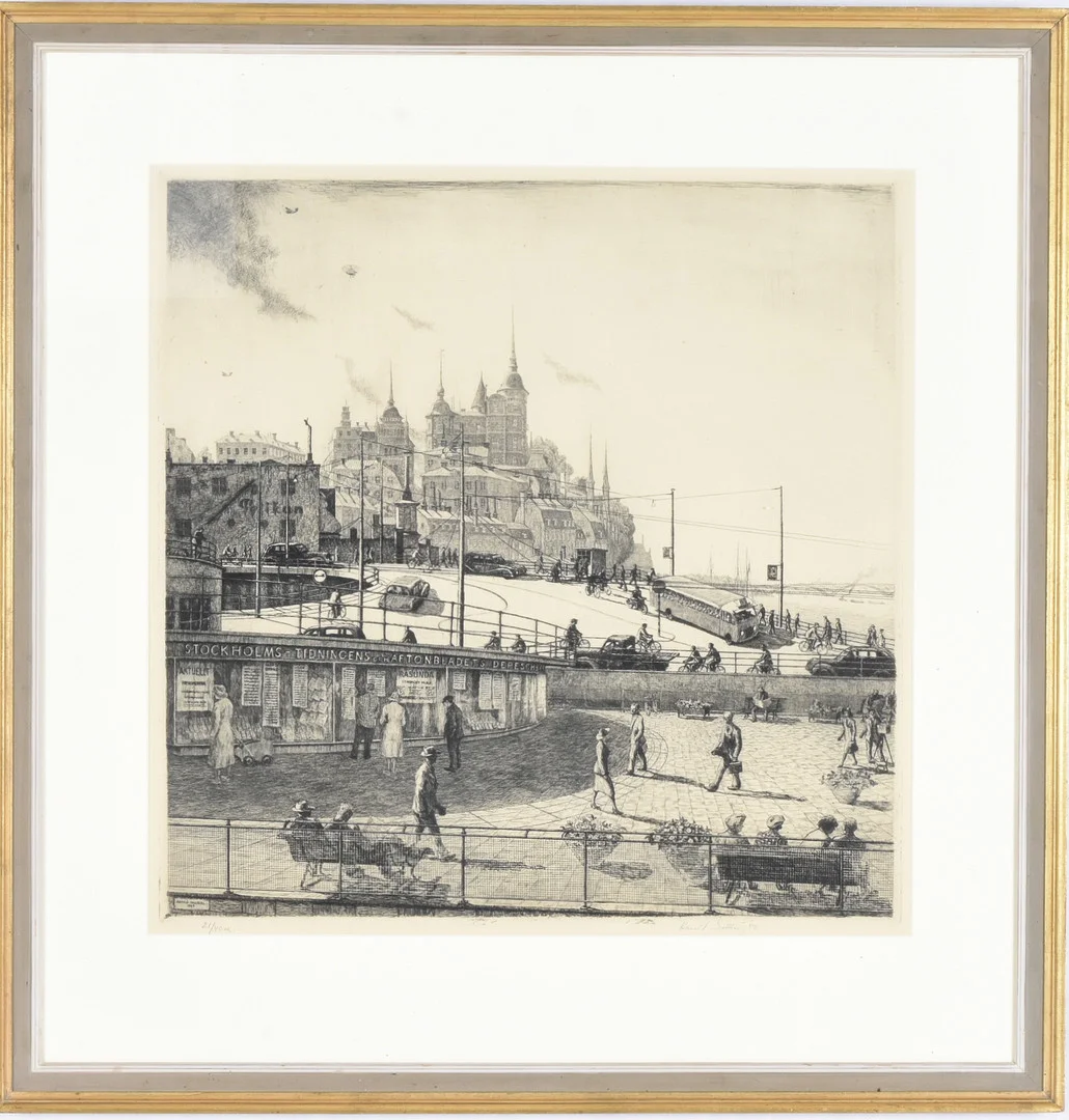 HARALD SALLBERG. Etsning. — Engravings & Prints — Halmstads Auktionskammare