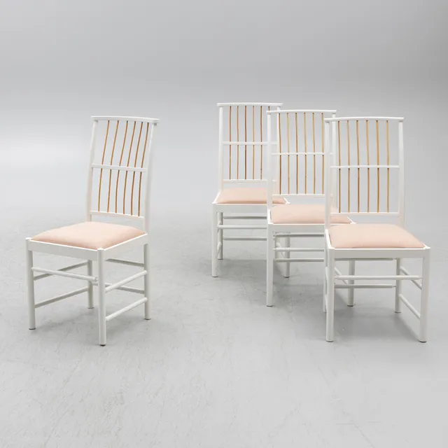 Josef Frank, stolar, 4 st, modell B 2025, Firma Svenskt Tenn, efter 1985.