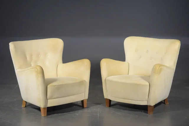 Dansk møbelsnedker. par lænestole, 1960'erne (2)