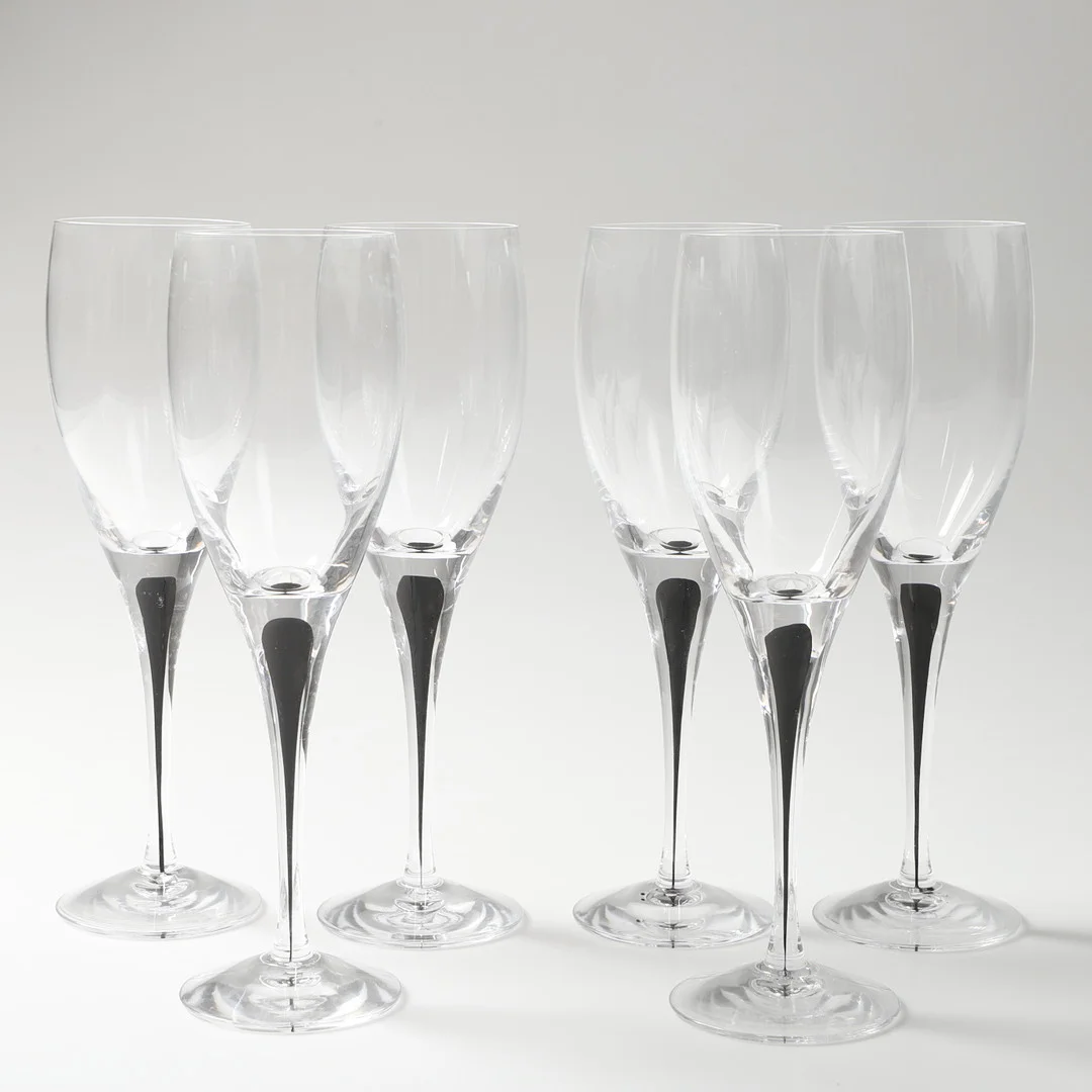ERIKA LAGERBIELKE. Vinglas, 6 stycken, "Intermezzo", Orrefors. — Tableware — Helsingborgs Auktionskammare