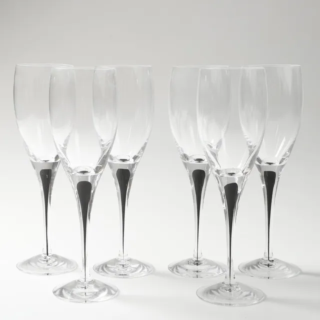 ERIKA LAGERBIELKE. Vinglas, 6 stycken, "Intermezzo", Orrefors.
