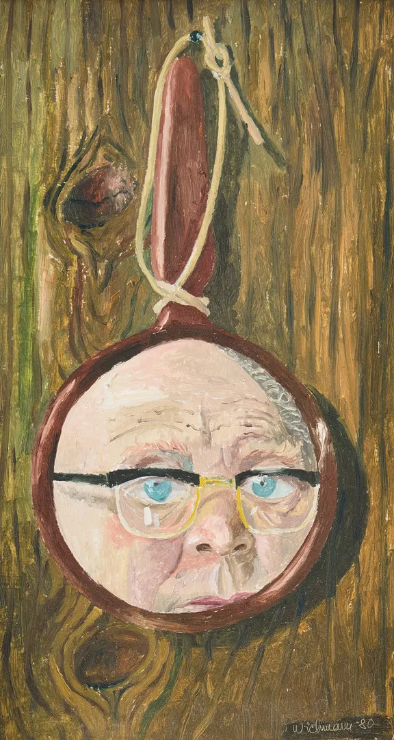 HARRY WICHMANN. Självporträtt i spegel.