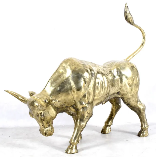ANDREAS WARGENBRANT. SKULPTUR, "El Bull" guldpatinerad brons. Höjd 105 cm!!