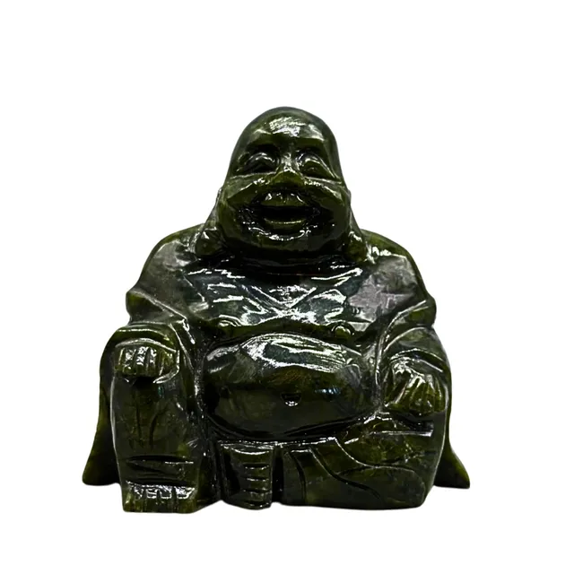 BUDDHA MINIATURSTATUE AUS SERPENTIN.