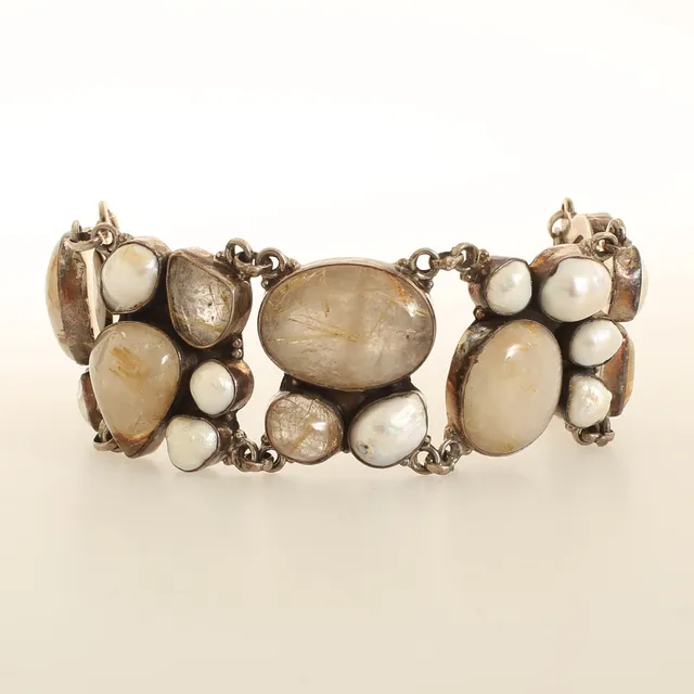 ARMBAND, stenar och silver.
