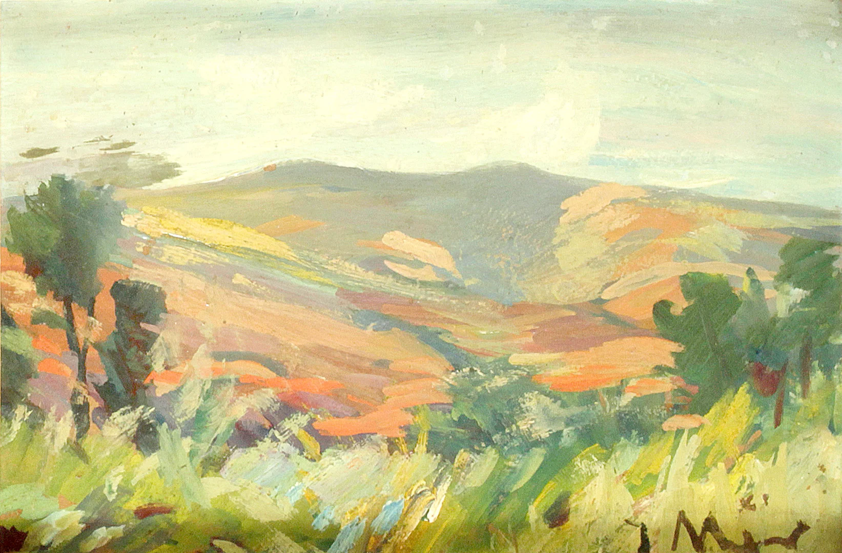 JOAQUIM MIR TRINXET. PAISAJE, óleo sobre cartón. Firmado J. Mir. — Paintings — Barcelona Auctions