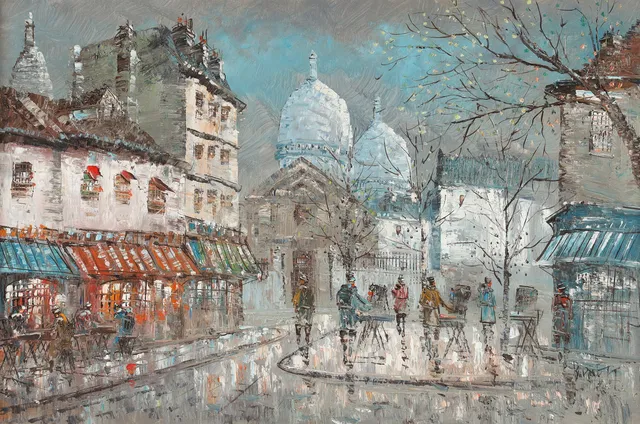 CAROLINE BURNETT (1900-tal), motiv från Paris, olja på duk.