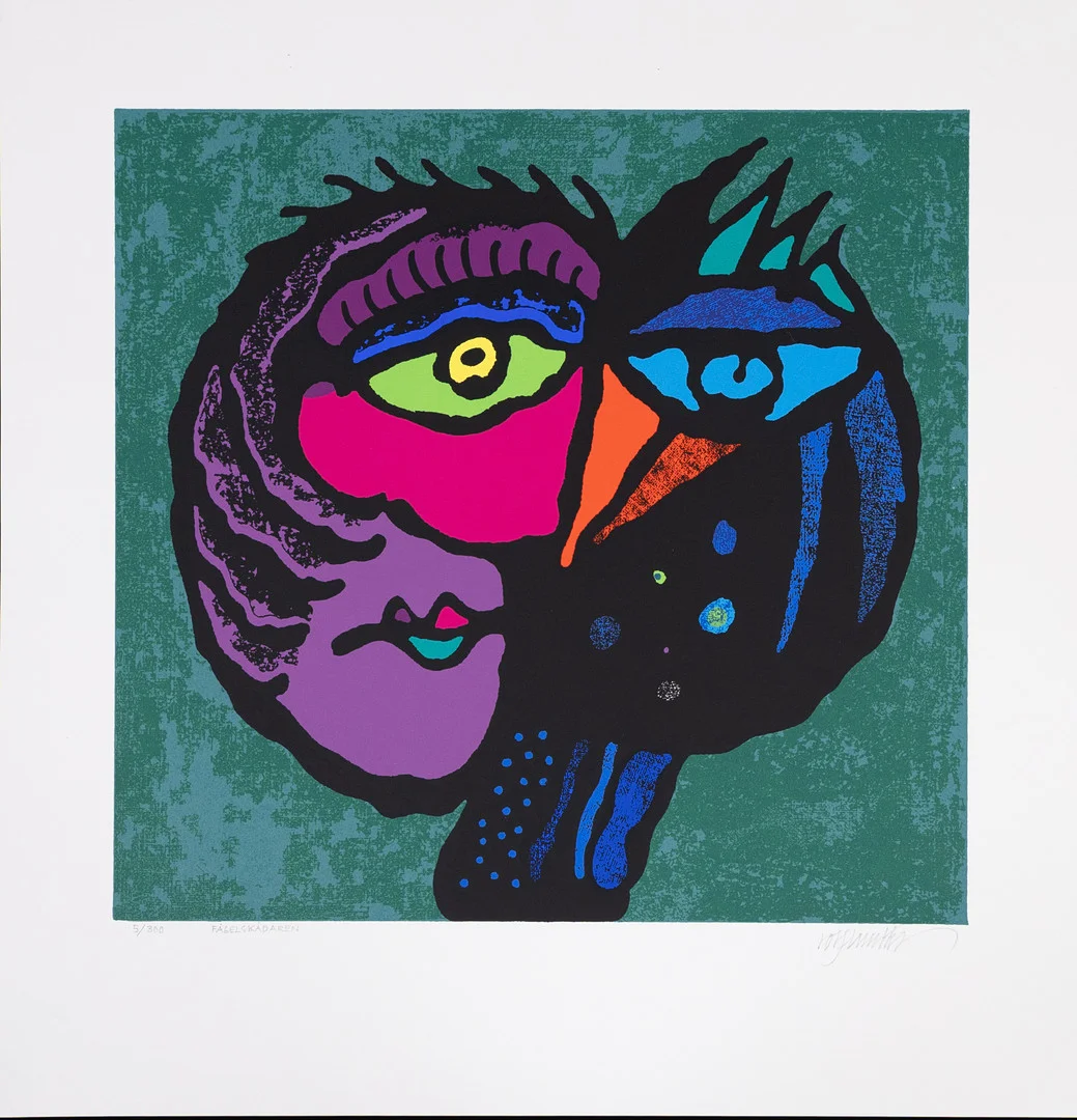 ROLF LEMBKE (FÖDD 1937). "Fågelskådaren", serigrafi nr 5/350, signerad. — Engravings & Prints — Garpenhus Auktioner