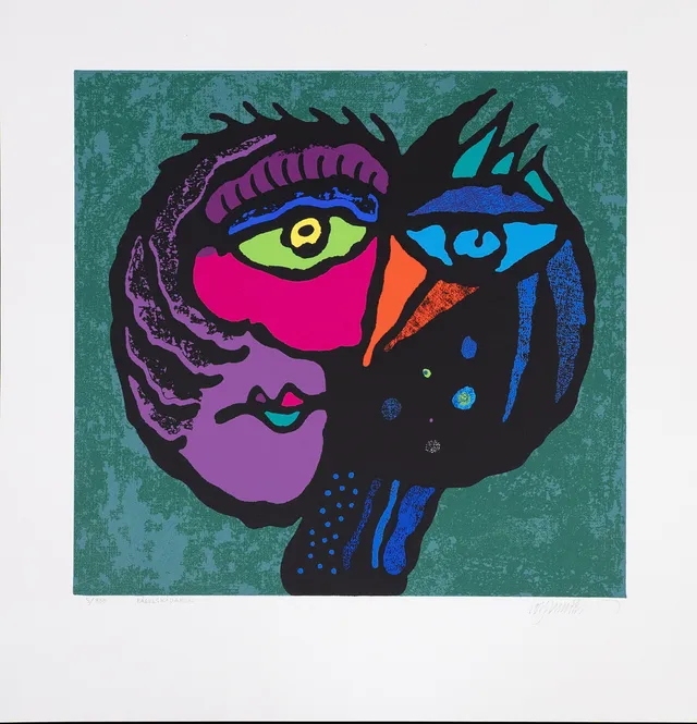 ROLF LEMBKE (FÖDD 1937). "Fågelskådaren", serigrafi nr 5/350, signerad.