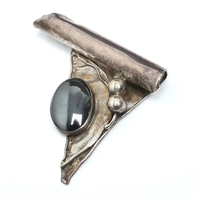 AVI SOFFER, hänge, sterling silver, hematit, Israel.
