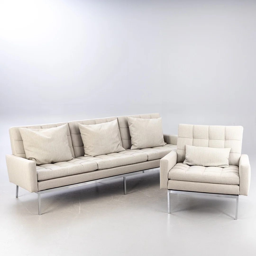FLORENCE KNOLL. 3-Sitzer Sofa 67A + Sessel 65A für Knoll International, USA, 2. Hälfte 20. Jh. (2). — Sofas & Seatings — Stockholms Auktionsverk Hamburg