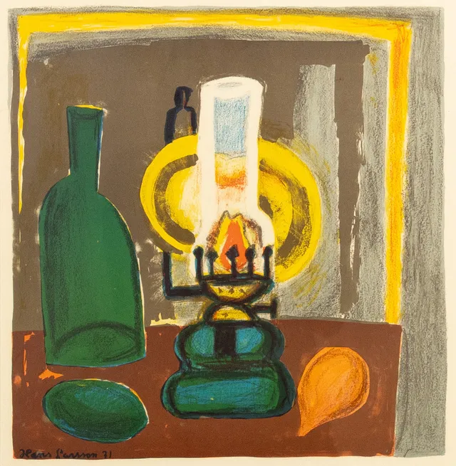 HANS LARSSON. litografi, signerad i trycket.