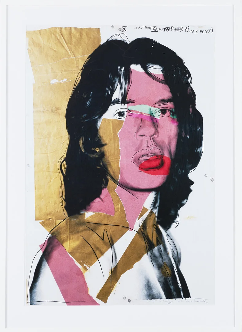 ANDY WARHOL. , efter, "Mick Jagger 1975", offset litograph for MUMOK, Vienna. — Engravings & Prints — Stockholms Auktionsverk Magasin 5