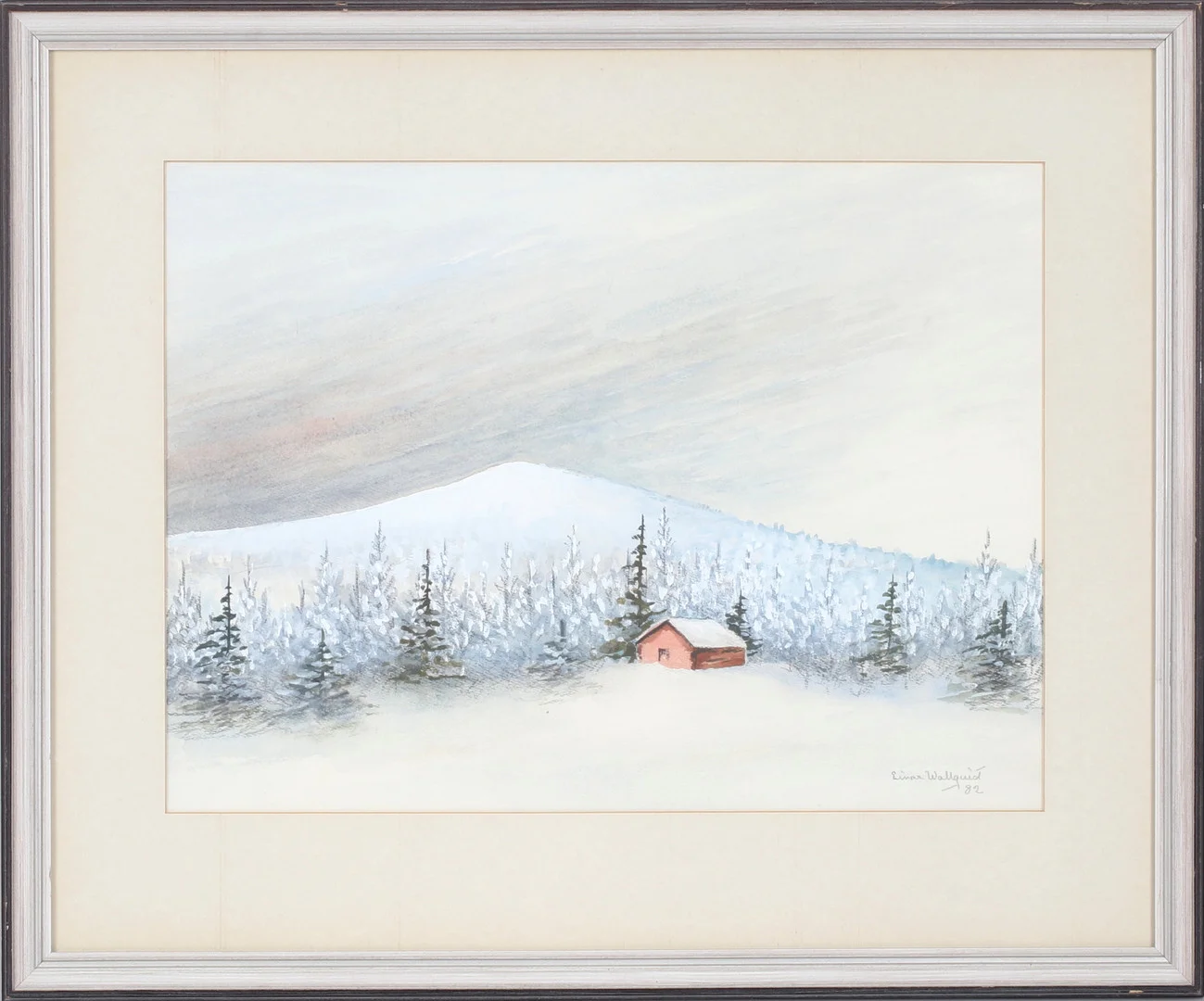 EINAR WALLQUIST. Fjällandskap, blandteknik på papper, signerad och daterad -82. — Paintings — Stadsauktion Sundsvall