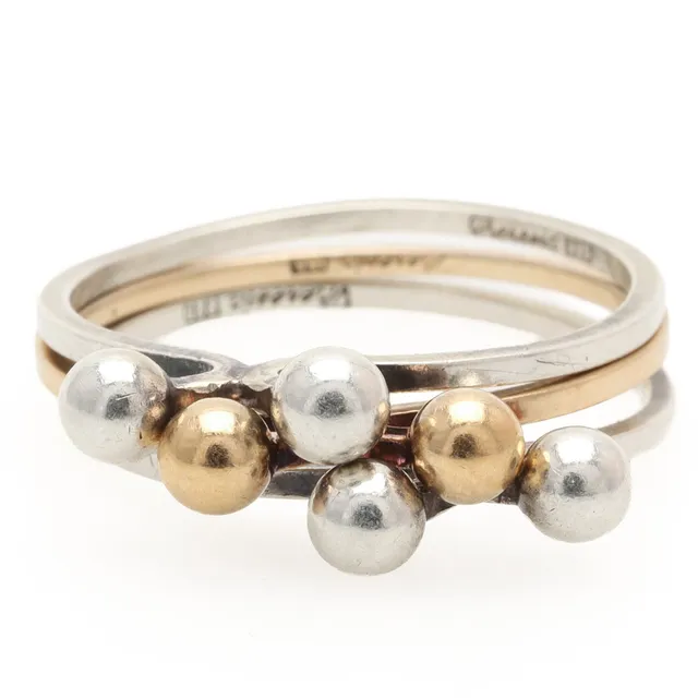 THERESIA HVORSLEV. Ringar, 3 st, 18 k guld och silver, "Tale about the ring".