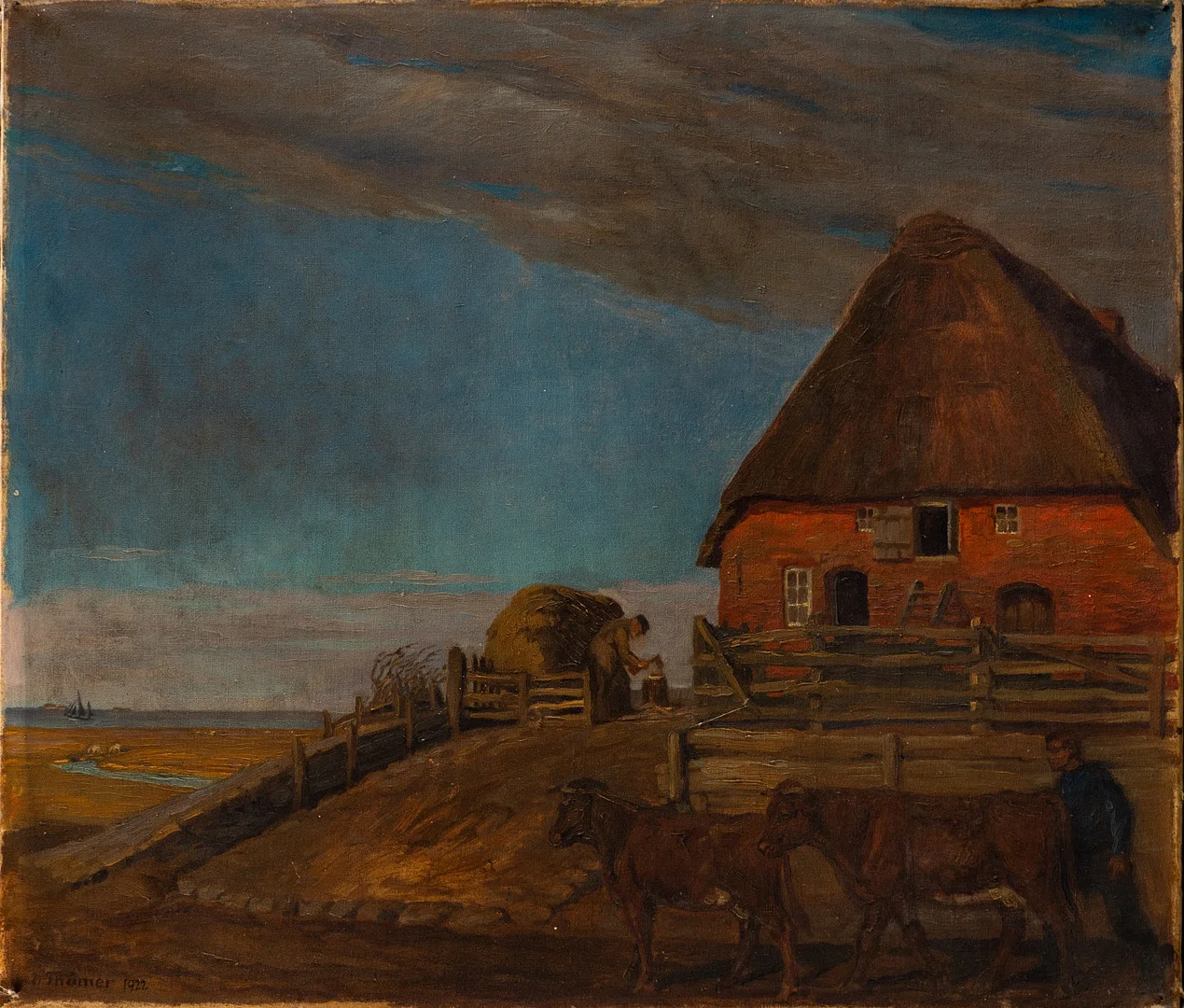 OTTO THÄMER (1892-1975). Bauernhaus auf einer Hallig. — Paintings — Stockholms Auktionsverk Hamburg