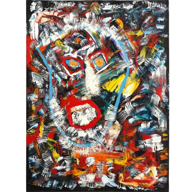 Arne Henriksen. Oil on canvas abstract composition. 60x80 cm.