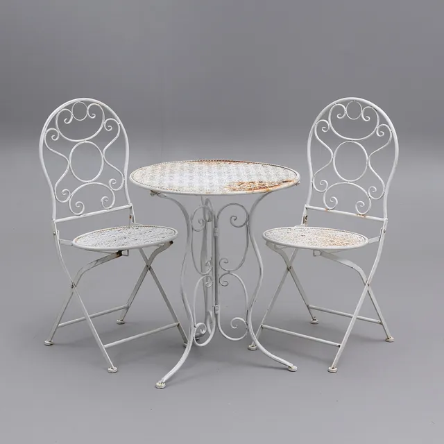 CAFÉSET/TRÄDGÅRDSGRUPP, 3 delar, metall.