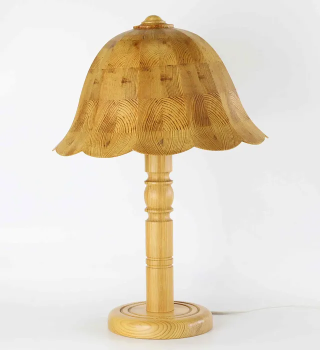 BORDSLAMPA, furu, 1970-tal.